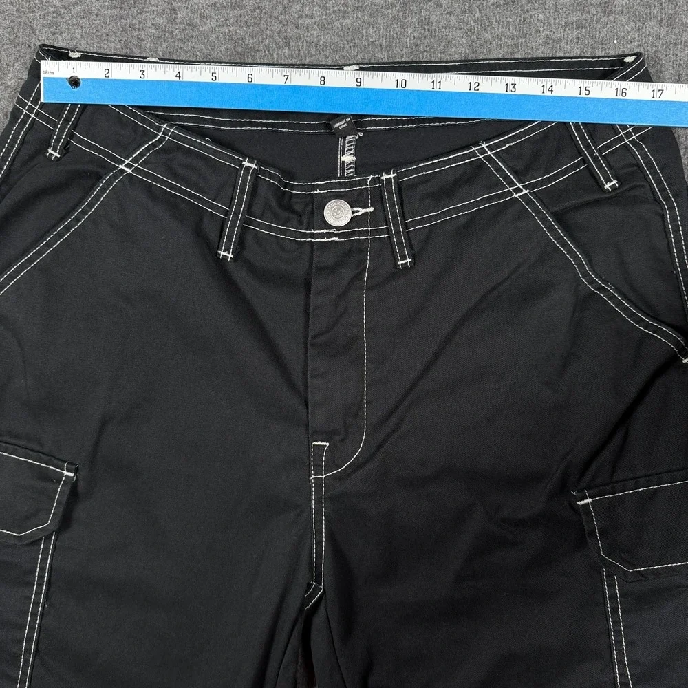 True Religion Cargo Pants Mens 34x31 Jet Black Relaxed Fit Performance Stretch